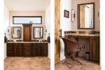 Master bathroom dual sinks and private vanity 